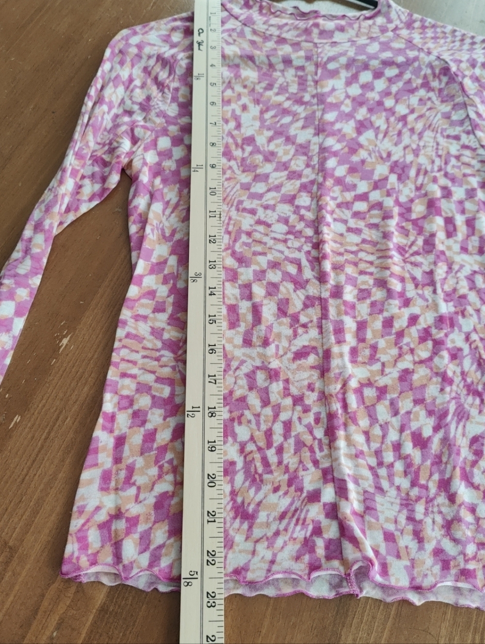 FREE PEOPLE MOVEMENT PINK COMBO HIGH JUMP PRINTED LONG SLEEVE MOCK NECK T… - Picture 7 of 9